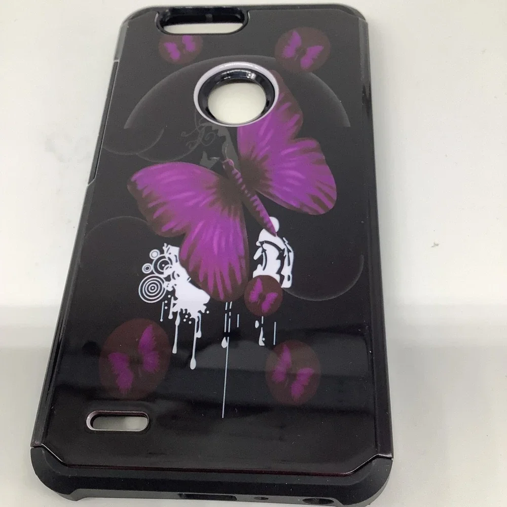 ZTE Sequoia Z982 Phone Case Women Black Purple‎ Butterfly Graphic Y2K Aesthetic